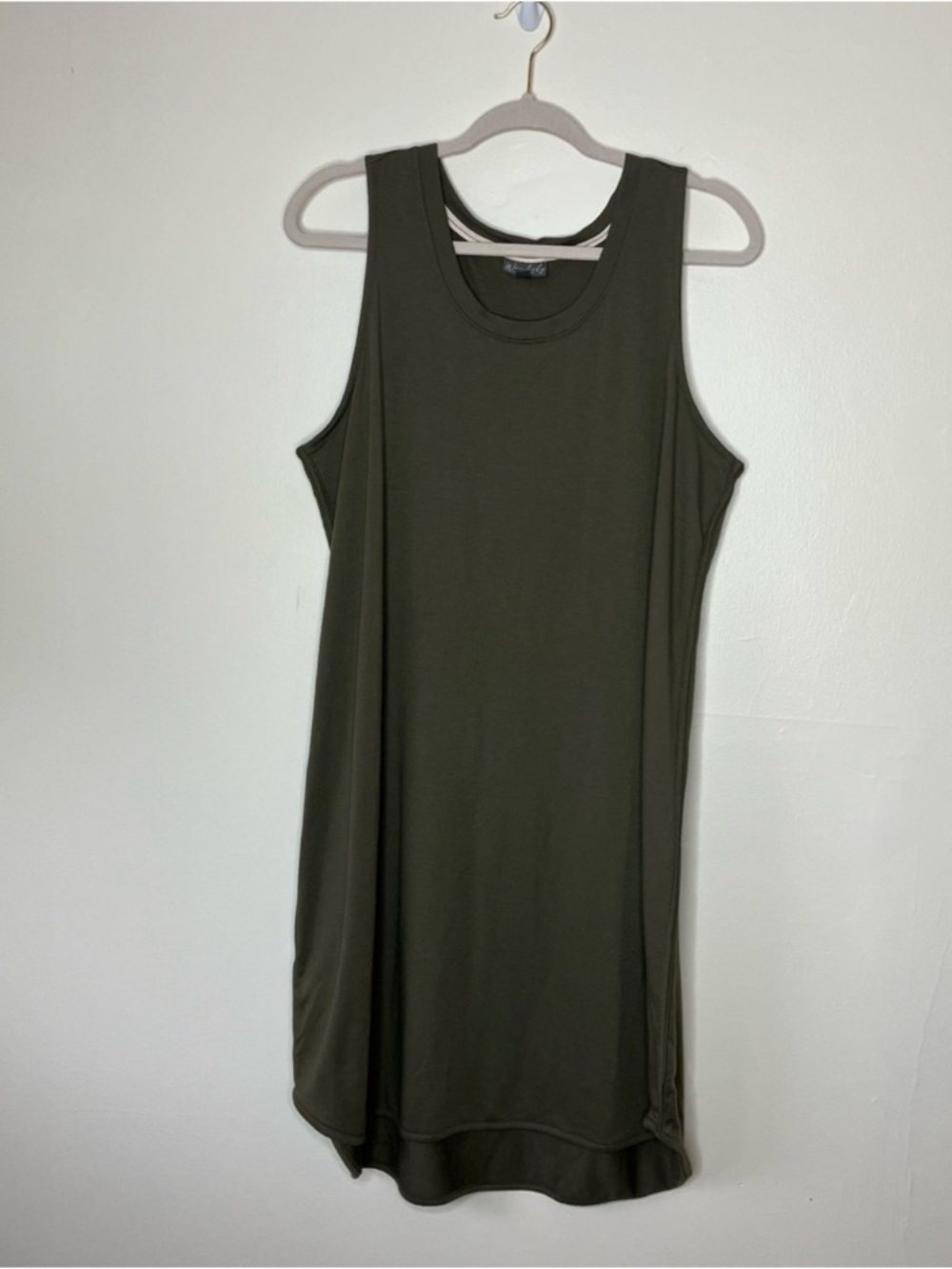 Wonderly olive green French terry casual tank dress XL
